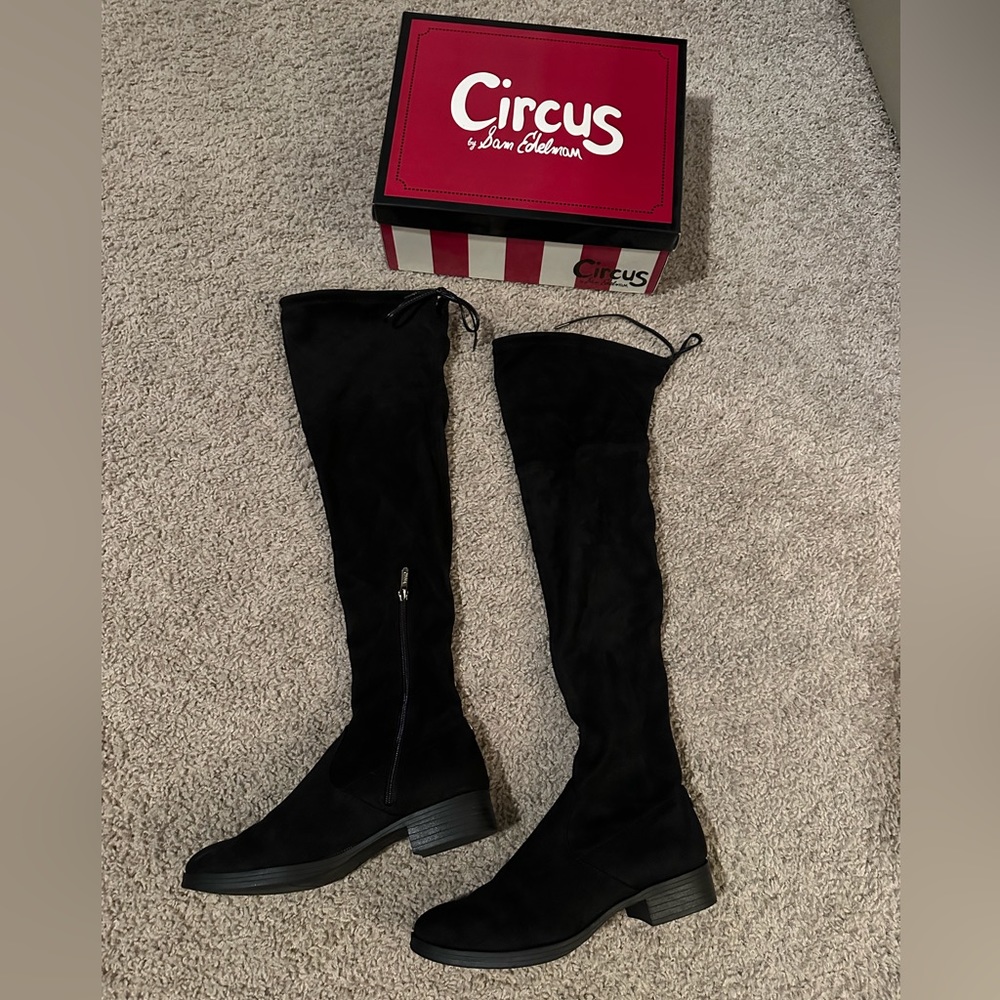 Never worn Sam Edelman black suede over the knee boots